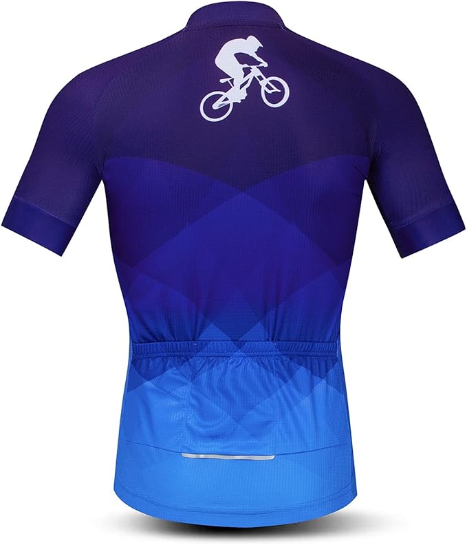 Men's Cycling Jerseys Tops Biking Shirts Short Sleeve Full Zipper Bike Clothing