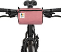 Bike Handlebar Bag – Waxed Canvas Exterior with Quick-Access Waterproof Zipper, Side Mesh Pockets and Spacious Storage – Ideal for Cycling, Commuting and Adventure Rides (Coral)