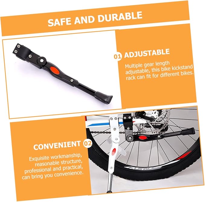 Adjustable Aluminum Alloy Bike Kickstand with Quick Release Screw for Mountain Bike and Adult Stable Cycling Kick Stand Fits 24-29 Inch Tires for Easy Parking and Maintenance