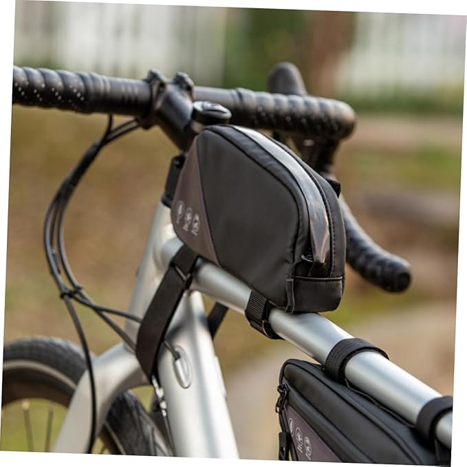 Milisten Waterproof Bike Frame Bag Reflective Cycling Top Tube Storage Pouch for Mountain and Road Bicycles Sturdy Bicycle Accessories for Easy Access to Phones and Essentials