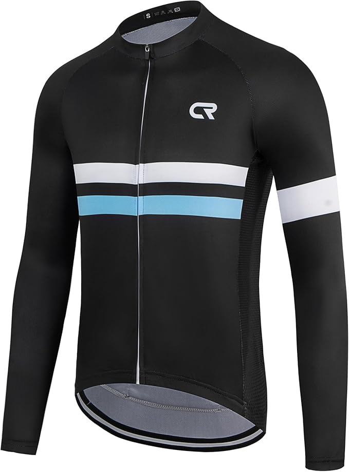 Coconut Ropamo CR Long Sleeve Cycling Jersey Mens, 3+1 Zipper Pockets Bicycle Tops Quick Dry Breathable Biking Shirt