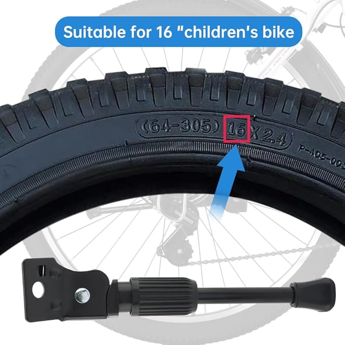 Kids Bike Kickstand for 16 Inch Wheel Children's Bicycle Alloy Bicycle Stand Kickstand Kids Bicycle Adjustable for Girls and Boys Bike Pink