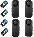 Japard Loudest 113dB Bike Alarm with Remote, Wireless Anti-Theft Vibration Motion Sensor, IP55 Waterproof Bicycle Motorcycle Bell, KS-SF22R (4 pcs)