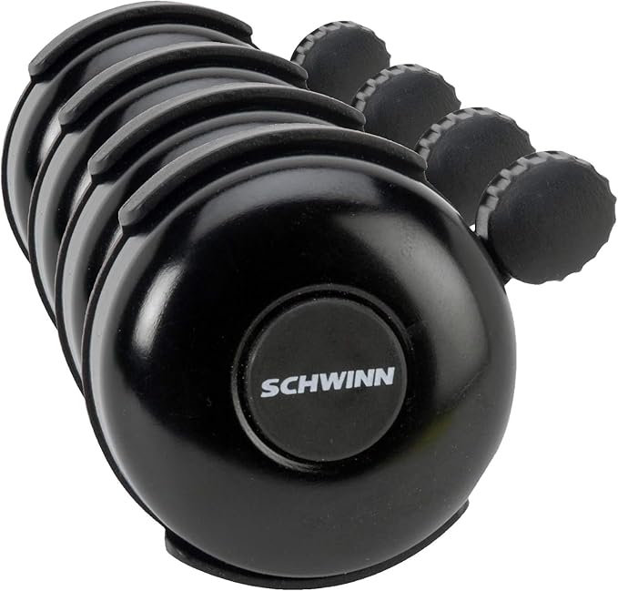 Schwinn Classic Black Bike Bell, Bicycle Accessories, Kids and Adult Bikes, Easy Installation, Loud Ringing Sound