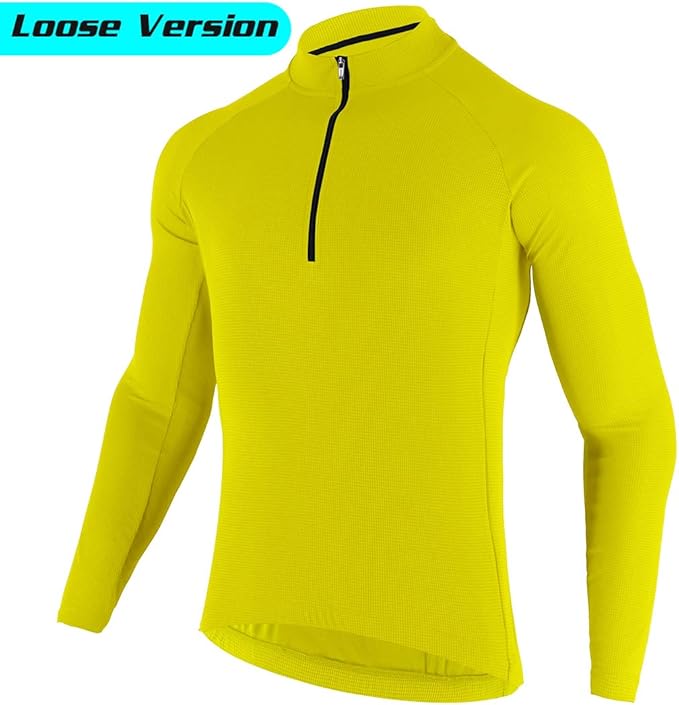 CATENA Men's Cycling Jersey Long Sleeve Shirt Running Top Moisture Wicking Workout Sports T-Shirt