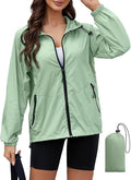 PITINAN Lightweight Rain Jacket Women Packable Wind Breaker Light Rain Jacket Women Waterproof Travel Raincoat S-XXL
