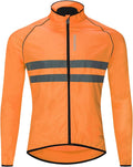 WOSAWE Men's High Visibility Cycling Wind Jacket Water Resistance Reflective Windbreaker
