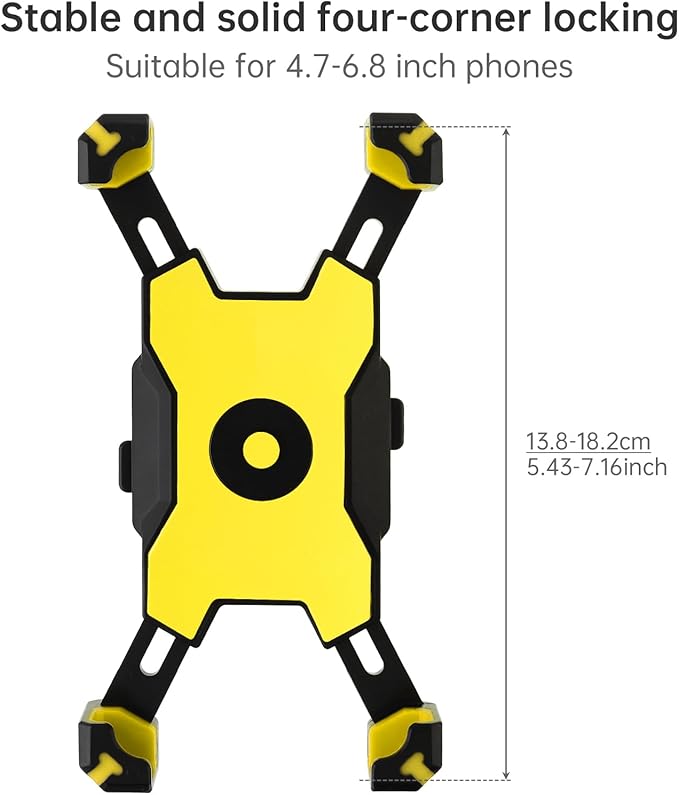 Bike Phone Mount Holder Motorcycle Handlebar Phone Mount Clamp One Hand Operation ATV Scooter Phone Clip for iPhone 12/11 Pro Max/X/XS, Galaxy S10 and 4.7"- 6.8" Cellphone