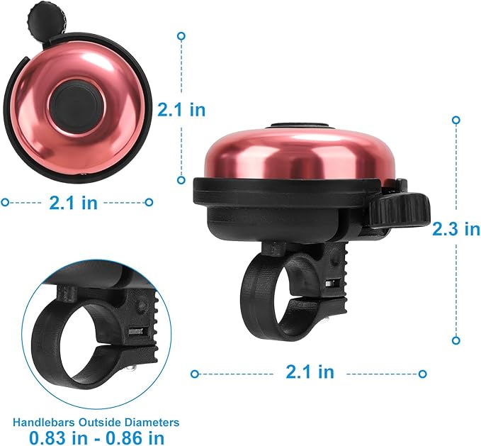 Accmor Classic Bike Bell, Aluminum Bicycle Bell, Loud Crisp Clear Sound Bicycle Bike Bell for Adults Kids