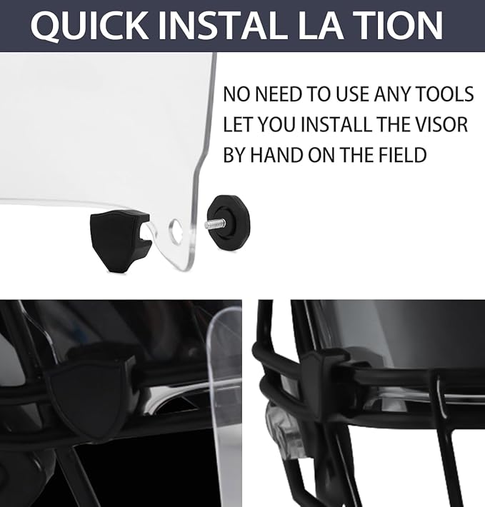 Football Visor Helmet Clear Visor, Scratch Resistant, UV Block, Anti-Fog, Anti-Cracking. Fits Youth and Adult Football Helmets.