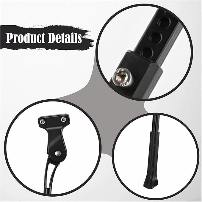 Universal Adjustable Bike Kickstand, Aluminum Side Stand Single Leg(Two Holes)