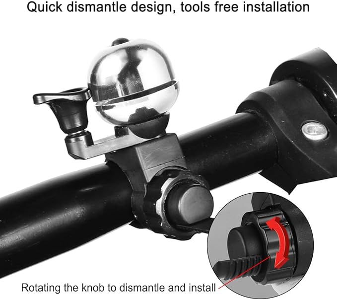Accmor Classic Bike Bell, Adjustable Bicycle Bell Fits Any Bike Handlebar, Universal Bike Bell Loud Crisp Clear Sound Bike Bell for Adults Kids Bike