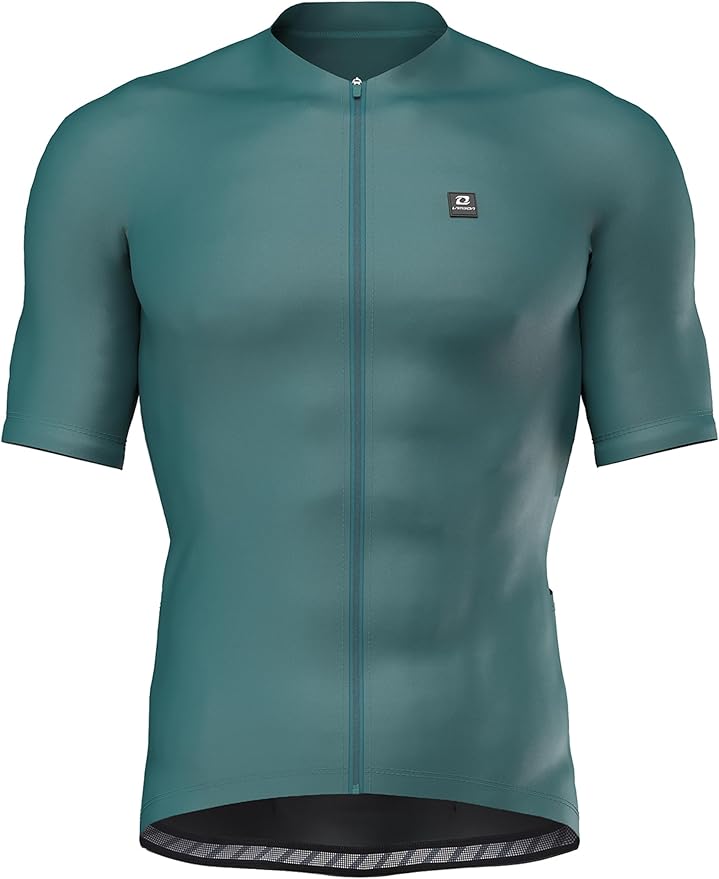 LAMEDA Mens Cycling Jersey Short Sleeve Biking Shirt with 3 Rear Pockets Moisture Wicking Breathable Quick Dry Bicycle Jersey