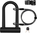 Bike U Lock Heavy Duty Bike Lock Bicycle U Lock, 16mm Shackle and 4ft/6ft Length Security Cable with Sturdy Mounting Bracket for Bicycle, Motorcycle and More