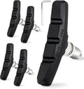 2 Pairs Bike Brake Pad Set - Professional Mountain and Road Bicycle 70mm V-Brake Pads - Bike Brake Blocks Kit with Hex Nut and Shims - No Noise No Skid - Black