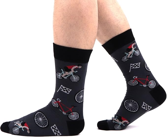 WeciBor Men's Dress Funny Crazy Colorful Novelty Combed Cotton Crew Socks 12 Pack - Size 7-10/10-13/13-15
