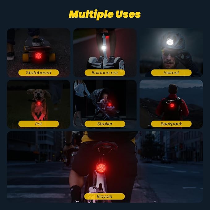 Smart Bike Lights System-Taillight,Headlight&Turn Signal,Sync Front&Rear Bike Light for Night Riding,3+2+1 Light Modes Rechargeable Bicycle Light with Remote Controller,IP67 Waterproof Day/Night Mode
