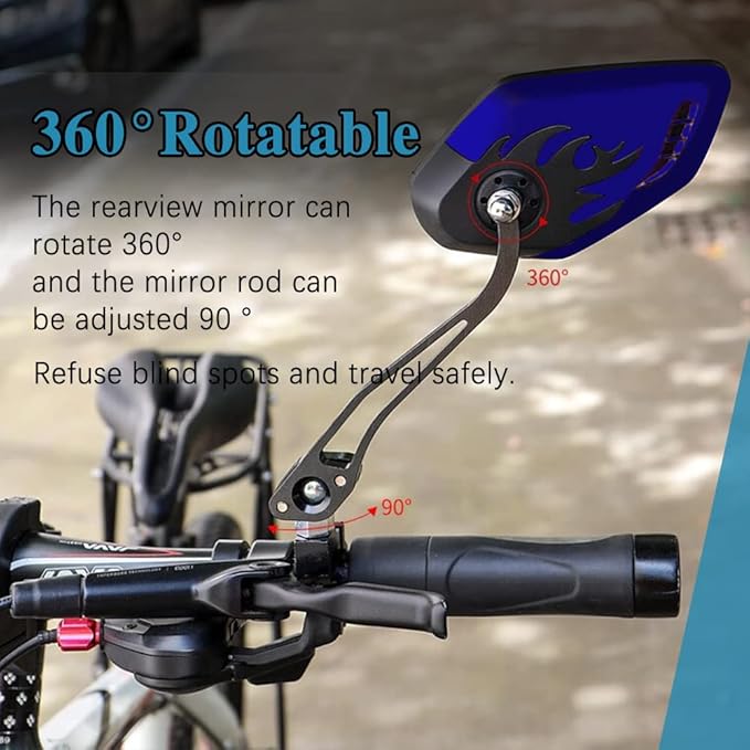 ASUBHA 2PCS Motorcycle Mirrors, Motorcycle Mirrors for Handlebar, Convex Handlebar Rear View Side Mirror with M8 M10 Bolt, Wide Angle Rear View Mirror Car Accessories for Scooter ATV UTV Dirt Bike