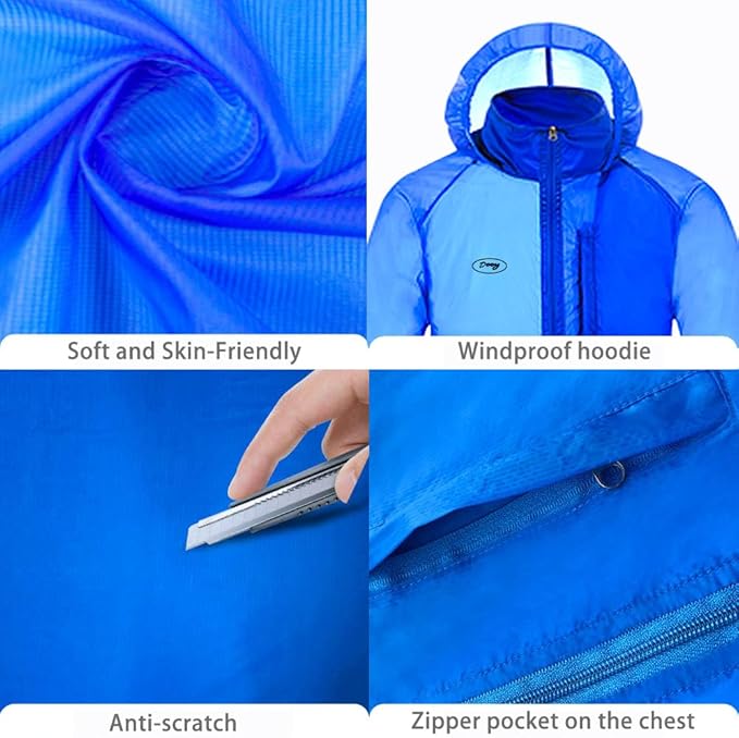 Sun Protection Jacket Ultra Light Thin Breathable Packable Outdoor Cycling Jacket Hoodie Skin Clothing for Men & Women