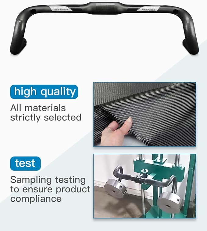 Alfa Pasca Aero Handlebars for Road Bike Carbon Racing Bicycle Handlebars Drop Bars Lightweight 31.8 UD Glossy/Matte 400/420/440mm