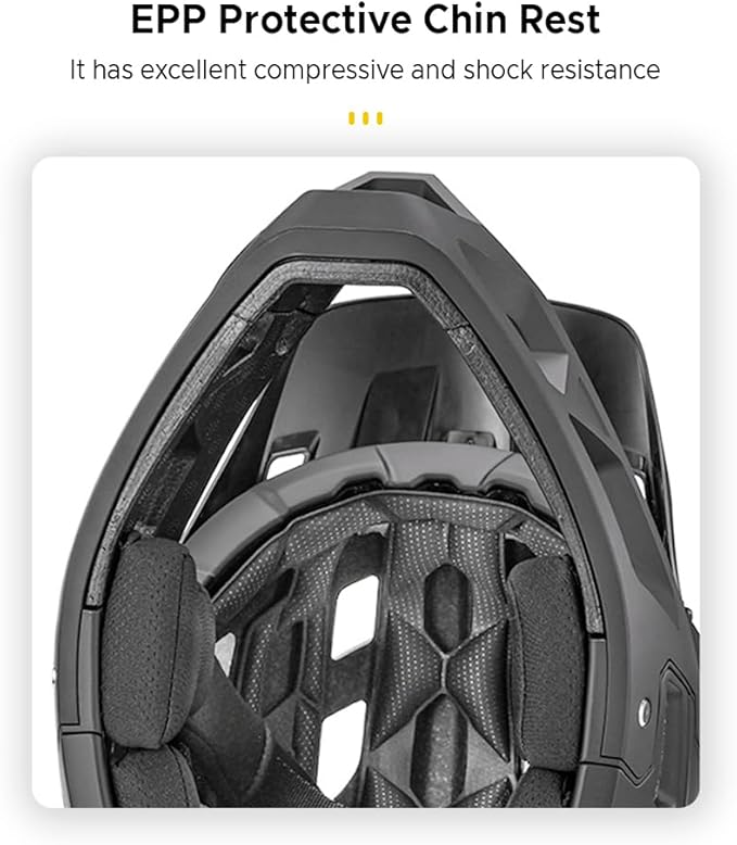 Lixada Adult Bike Helmet, Full Face Mountain Bike Helmet Lightweight Bicycle Helmet with Pads & Visor, Comfort Cycling Helmet Racing Downhill MTB Helmet for Men Women