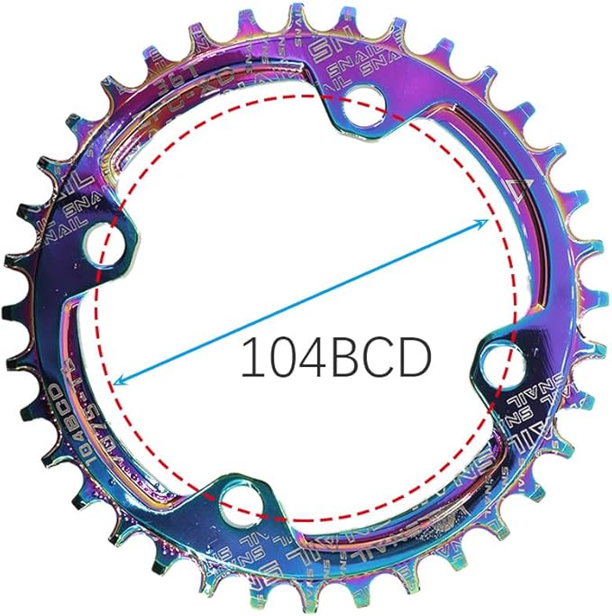 DJC Bike Chainring 104BCD Round/Oval 30t 32t 34t 36t 38t 40t 42t 44t 46t 48t 50t 52t Tooth Narrow Wide 7/8/9/10/11/12 Speed Ultralight MTB Mountain Bike 104 BCD Chainwheel