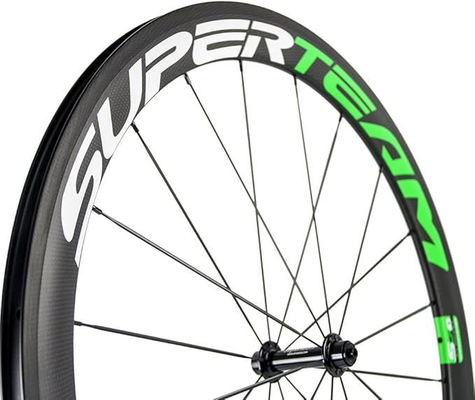 Superteam Carbon Fiber Road Bike Wheels 700C Clincher Wheelset 50mm Matte 23 Width