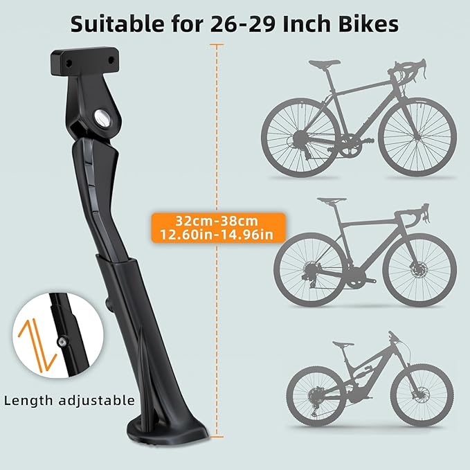 Bike Kickstand for Adult Bikes,Aluminum Alloy Bicycle Kickstand Adjustable for 24-29 Inch,Bicycle Kickstand for Mountain Bike, Trek Bike, Road Bike, City Bike,Non-Slip Sole (style-2)