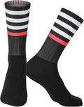 Mens Compression Socks Anti Slip Silicone Aero Socks White Line Men Bicycle Sport Running Socks