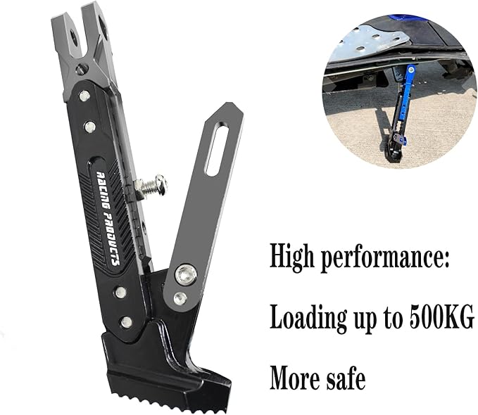 Universal Motorcycle Kickstand Accessories Motor Modified CNC Aluminum Alloy Adjustable Tripod Holder Kickstand Foot Side Support Stand Motor Scooter Motorbike Dit Pit Bike (gray)