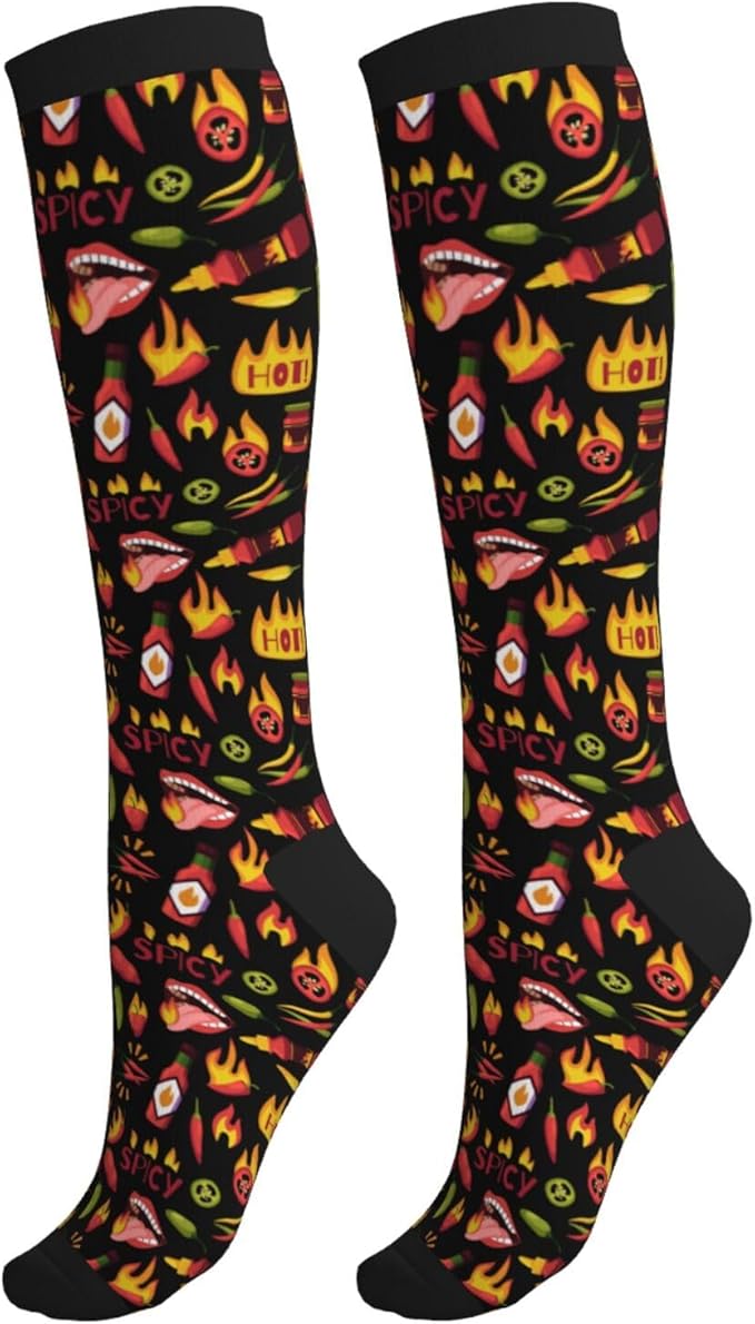 bassyil Compression Socks for Women & Men Circulation 15-20 mmHg Knee High Best Support for Nurses Travel Running Athletic