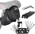 WOTOW Bike Repair Tool Kit & Bike Saddle Bag, 14 in 1 Bike Chain Tool Hex Key Wrench Maintain Accessories Multitool Set with Portable Under Seat Bag for Road Mountain Commuter Bicycle