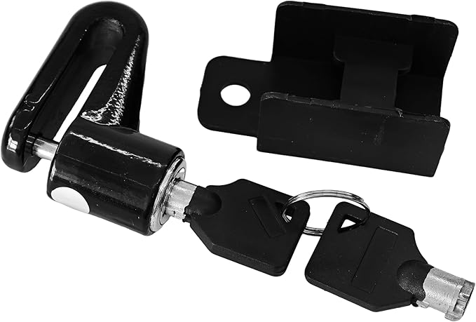 Heavy Duty Motorcycle Bike Disc Brake Lock, Anti-Theft Waterproof Wheel Lock Safety Disc Lock Padlock for Scooters and Mountain Road Cycling with Two Keys(Black)