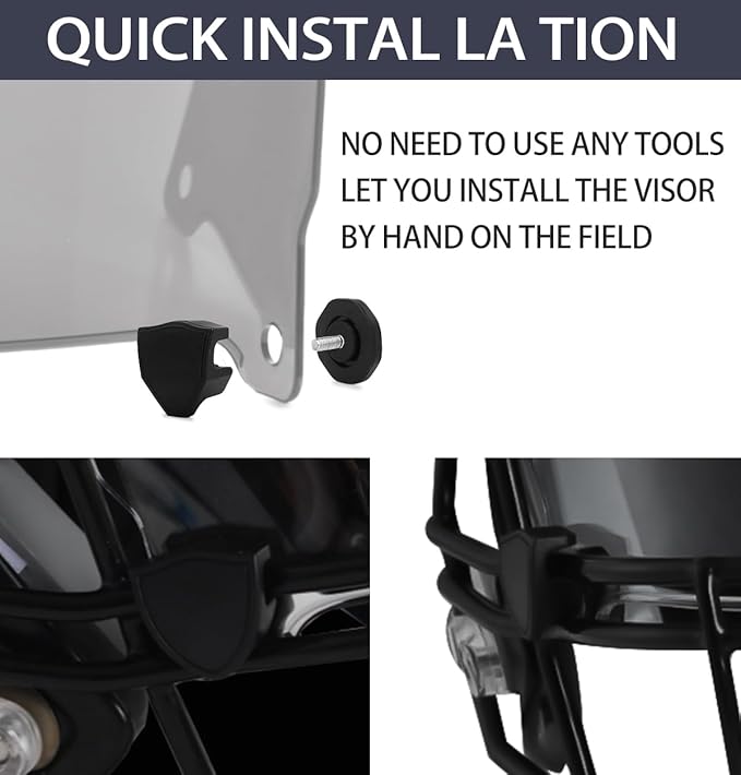 Football Visor Helmet Clear Visor, Scratch Resistant, UV Block, Anti-Fog, Anti-Cracking. Fits Youth and Adult Football Helmets.