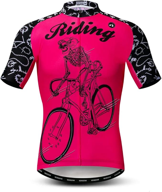 Men's Cycling Jerseys Tops Biking Shirts Short Sleeve Full Zipper Bike Clothing