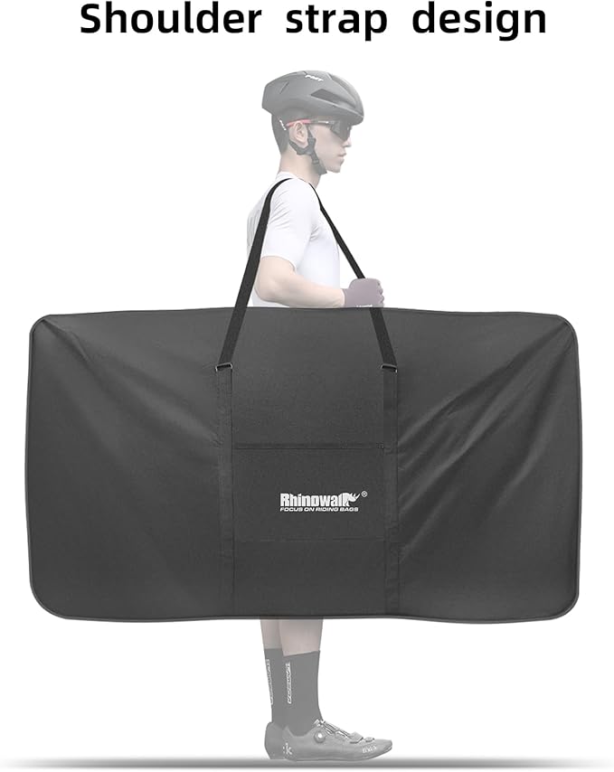 Rhinowalk Bike Transport Bag for 29 Inch Wheel Size Mountain Road Bikes - Waterproof Bicycle Travel Case Foldable Carrier Bag for Train Air Travel (29inch-Black)