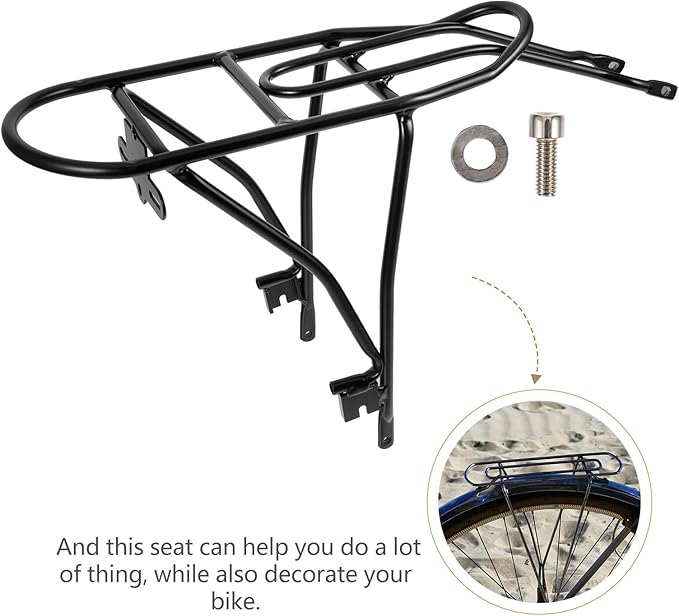 Aluminum Alloy 20-inch Folding Bicycle Rear Cargo Rack Black Compatible Brake Bike Backseat Rack for Folding Bikes and Commuter Cycling Storage