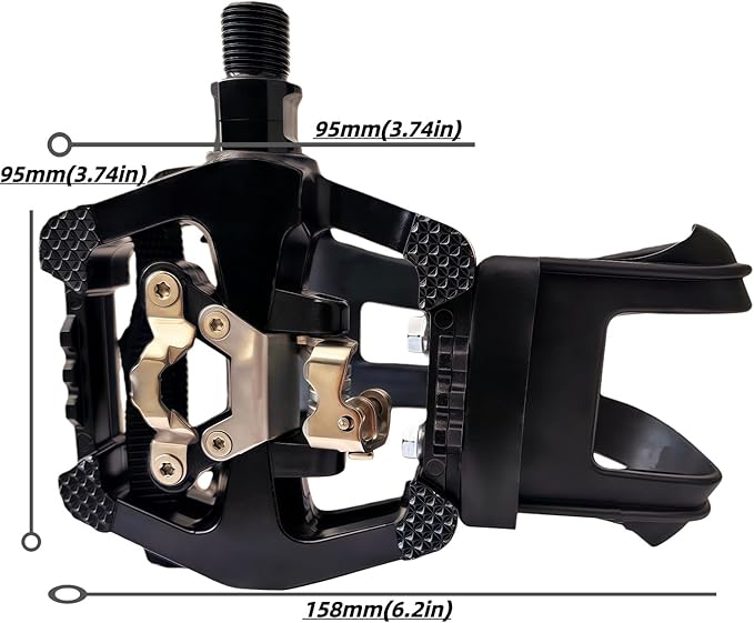 YBEKI Pro-Grade SPD Spin Bike Pedals and Straps/Toe Clip for Indoor Exercise Cycling & Spin Peloton/Schwinn/Sunny/Bikes Compatible, 9/16" Axle with Sealed Bearings + 12-Month Warranty