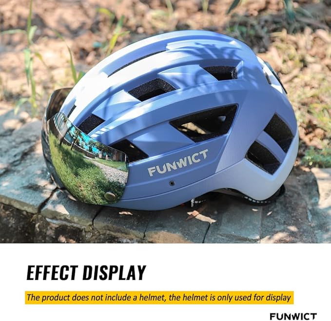 Magnetic Bike Helmet Goggles, Removable/Detachable Sun Visors Shield for Cycling Bicycle Helmet FW001