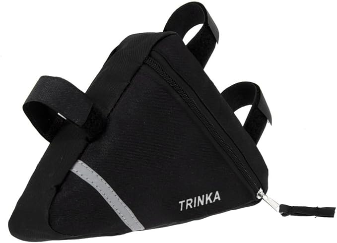 MOOCY Bicycle Bike Storage Bag Triangle Saddle Frame Strap-On Pouch for Cycling -Black