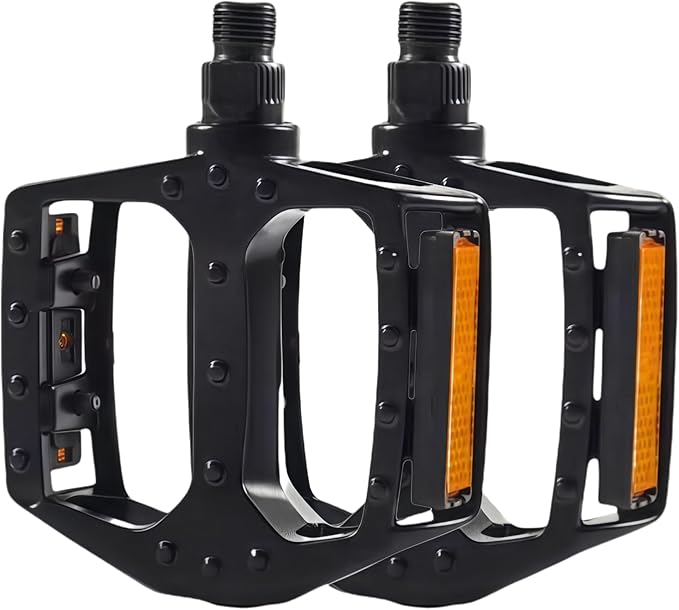Aluminum Bike Pedals for Audlt 9/16 Thread Road Mountain Bicycle with Reflectors