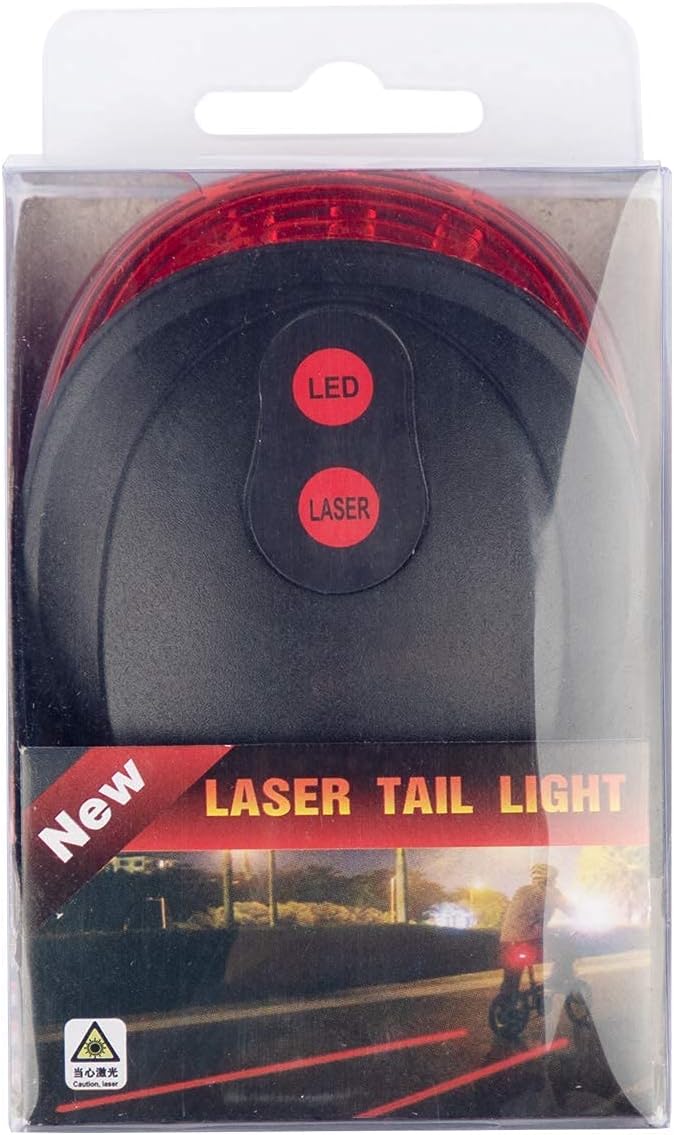 Bike Cycling 7 Flash Modes Red Lights Waterproof with 5 LED and 2 Laser Beams Bike Taillight Safety Warning Light Bicycle Rear Bicycle Light Tail Lamp