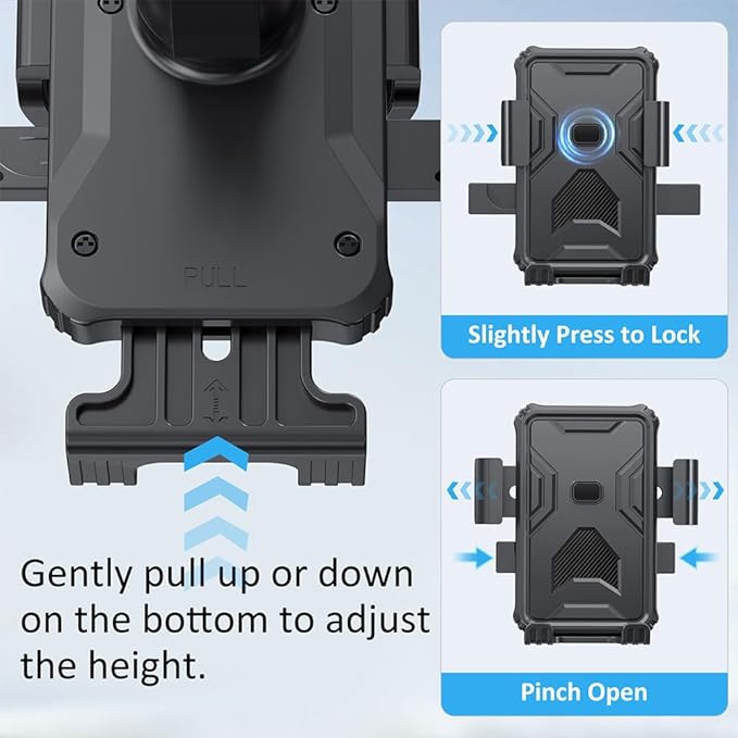 Bike Phone Holder, Handlebar Phone Mount for Bike and Motorcycle, Electric Scooter Mountain Bike, Adjustable Cell Phone Holder,Secure Holder for 4.7-6.8 Inch All Cell Phones