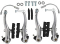 Free-fly 1 Pair Bike Brakes Mountain Bike V Brakes Set, Including V Brake for Front and Rear Wheel, Fit for Most Bicycle, Road Bike, MTB, BMX