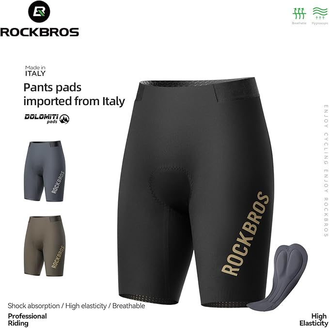 ROCKBROS Men’s Bike Shorts with Padded Cycling Road Biking Riding Breathable Shorts Tight for Men
