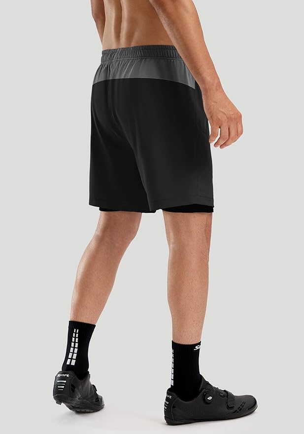 Bikewa Men's Mountain Bike Shorts 3D Padded Loose-fit Riding Biking Cycling Bicycle Biker Shorts for Men Zipper Pockets