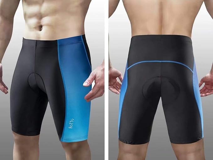 ROTTO Men's Cycling Shorts Padded Bike Shorts with Sponge & Gel Padding for Road & MTB Biking