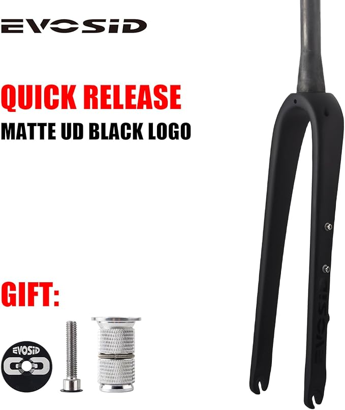 Gravel Fork Full Carbon Fiber Road Bicycle Fork 28.6mm Disc Brake Bike Fork 700 * 45C Thru Axle 12X100mm V Brake Hard Fork