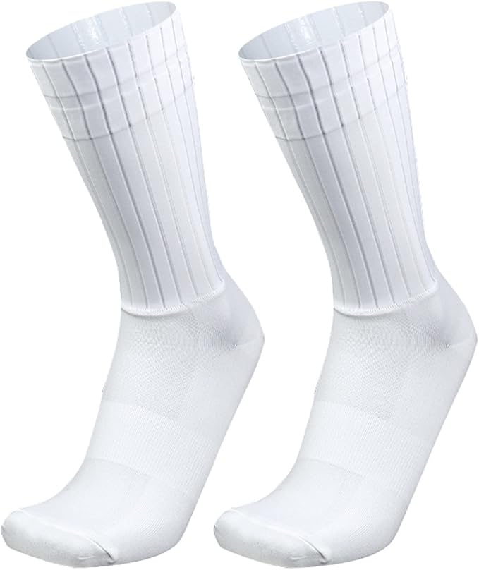 Aero Socks Cycling Aero Socks For Men Anti-Slip Silicone Aero White Line Cycling Sports Running Socks 6-11