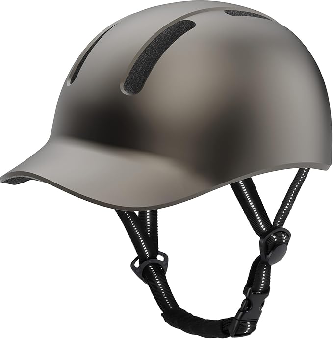 Shinmax Bike Helmet - Lightweight Adjustable Baseball Cap Style Cycling Helmet with Long Visor, Reflective Strip, for Urban Commuter, Mountain & Road Biking